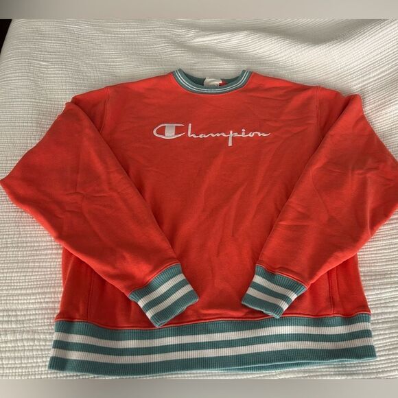 Rare Vintage Inspired Coral Champion Crewneck Sweatshirt Size Large Women’s - Picture 1 of 9